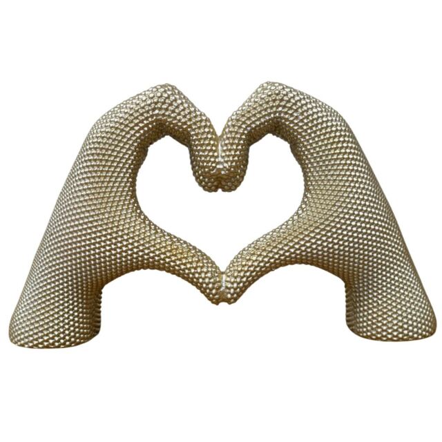 Gifts Direct 2 U Gold Love Heart Hands Ornament in Metallic Gold - image 1