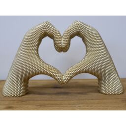 Gifts Direct 2 U Gold Love Heart Hands Ornament in Metallic Gold - thumbnail 2