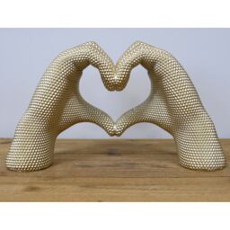 Gifts Direct 2 U Gold Love Heart Hands Ornament in Metallic Gold - thumbnail 3