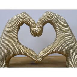 Gifts Direct 2 U Gold Love Heart Hands Ornament in Metallic Gold - thumbnail 4