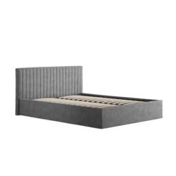 Wyld Haus Dublin Silver 5ft King Ottoman Bed with Ribbed Velvet Headboard - thumbnail 2
