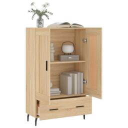 Berkfield Home Highboard Sonoma Oak 69.5x31x115 cm Engineered Wood in Light Brown - thumbnail 4