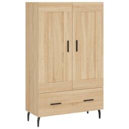 Berkfield Home Highboard Sonoma Oak 69.5x31x115 cm Engineered Wood in Light Brown - thumbnail 1