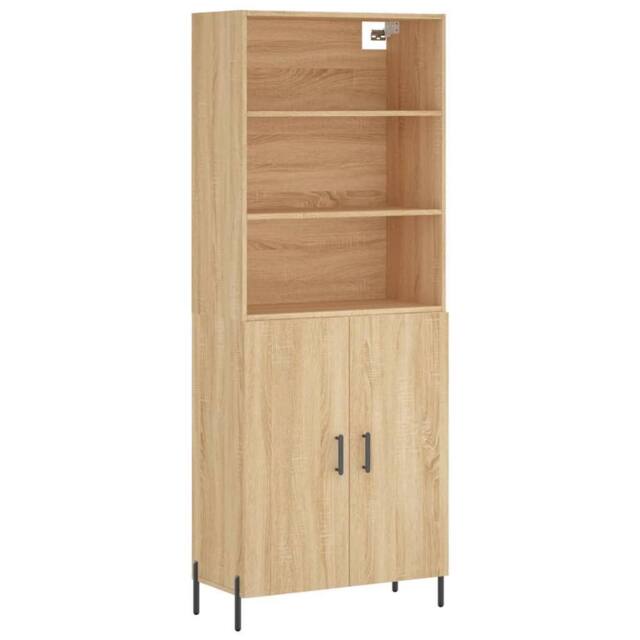 Berkfield Home Highboard Sonoma Oak 69.5x34x180 cm Engineered Wood in Light Brown - image 1