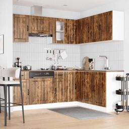 Berkfield Home 11 Piece Kitchen Cabinet Set Kalmar Smoked Oak Engineered Wood in Brown - thumbnail 3
