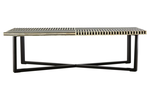 Orsina Sleek Coffee Table, Black & White Bone Design Decorative Table For Livingroom, Sturdy Modern Coffee Table - image 1