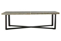 Orsina Sleek Coffee Table, Black & White Bone Design Decorative Table For Livingroom, Sturdy Modern Coffee Table - thumbnail 6
