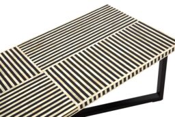 Orsina Sleek Coffee Table, Black & White Bone Design Decorative Table For Livingroom, Sturdy Modern Coffee Table - thumbnail 5