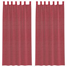 Berkfield Home Voile Curtains with Loops 2 pcs Wine Red 140x245 cm - thumbnail 3