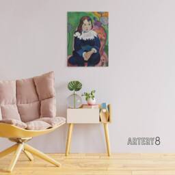 "Artery8 Mr Loulou Colourful Portrait Paul Gauguin Canvas Wall Art Print - Size: W12"" x H16""" - thumbnail 3
