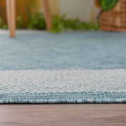 THE RUGS Outdoor Indoor Aqua Bordered Rug Weatherproof Jet Washable - Size: 160 cm x 230 cm - thumbnail 5