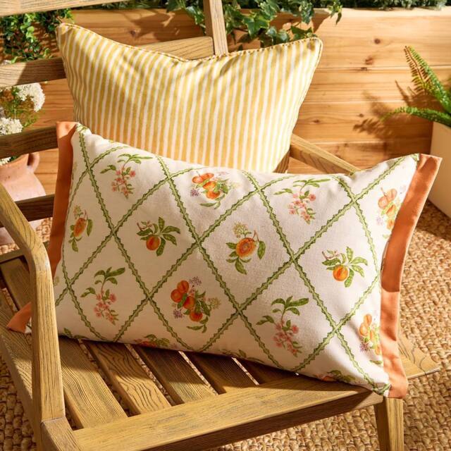 Voyage Maison Peach Trellis Printed Outdoor Cushion - Size: 40 cm x 60 cm - image 1
