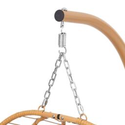 Living and Home Egg-Shaped Hanging Chair with Soft Cushion & Headrest in Yellow - thumbnail 9
