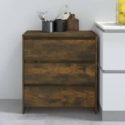 Berkfield Home Sideboard Smoked Oak 70x41x75 cm Engineered Wood in Brown - Size: 70 x 41 x 75 cm - thumbnail 2