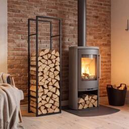 Levede Log Stores Outdoor Wood Storage Basket Iron Firewood Rack, Black - thumbnail 3