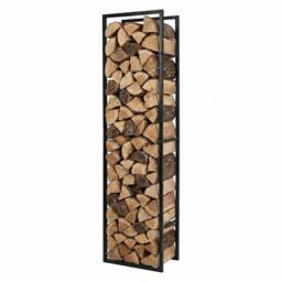 Levede Log Stores Outdoor Wood Storage Basket Iron Firewood Rack, Black - thumbnail 2