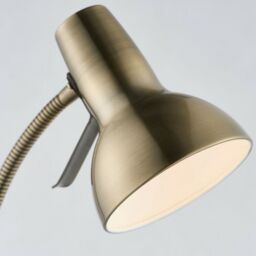 Loops Standing Floor & Table Lamp Set Antique Brass Adjustable Neck Living Room Light in Metallics - thumbnail 3