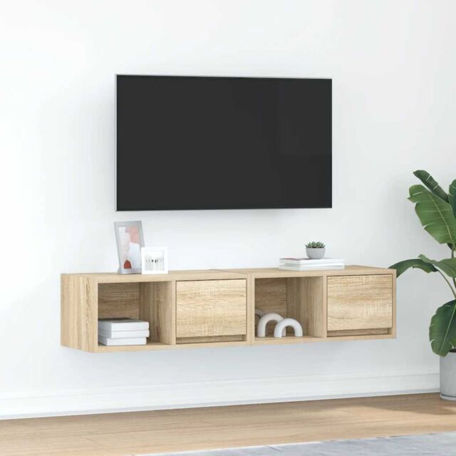 Berkfield Home TV Cabinets 2 pcs Sonoma Oak 60x31x25.5 cm Engineered Wood in Brown - image 1