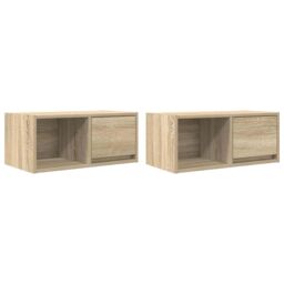 Berkfield Home TV Cabinets 2 pcs Sonoma Oak 60x31x25.5 cm Engineered Wood in Brown - thumbnail 2