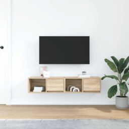 Berkfield Home TV Cabinets 2 pcs Sonoma Oak 60x31x25.5 cm Engineered Wood in Brown - thumbnail 3