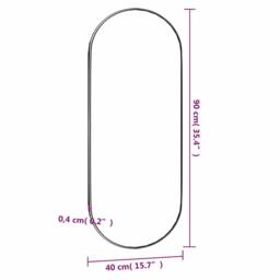 Berkfield Home Wall Mirror 40x90 cm Glass Oval in Silver - thumbnail 6