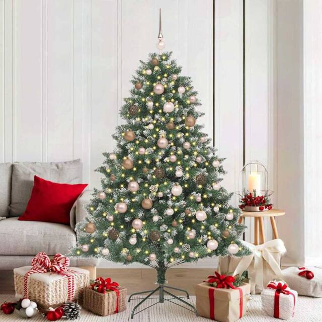 Berkfield Home Artificial Christmas Tree with Stand Green 126 x 126 x 180 cm - image 1