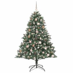 Berkfield Home Artificial Christmas Tree with Stand Green 126 x 126 x 180 cm - thumbnail 4