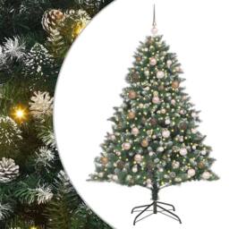 Berkfield Home Artificial Christmas Tree with Stand Green 126 x 126 x 180 cm - thumbnail 2