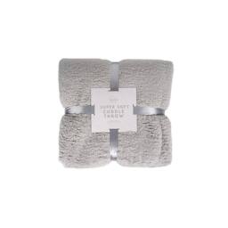 Voltico Super Soft Cuddle Throw 130 x 180cm - Soft Sofa & Bed Blanket in Light Grey - Size: 130 cm x 180 cm - thumbnail 4