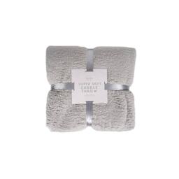 Voltico Super Soft Cuddle Throw 130 x 180cm - Soft Sofa & Bed Blanket in Light Grey - Size: 130 cm x 180 cm - thumbnail 5