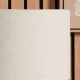 Ruma Cream Self Lined Linen Drum Shade for Floor Lamps in Beige - Size: 12 inches - thumbnail 2