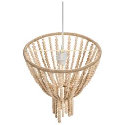 Wyld and Coco Rubberwood Bead Chandelier Boho Pendant Light Brown - thumbnail 5