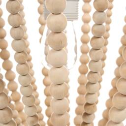 Wyld and Coco Rubberwood Bead Chandelier Boho Pendant Light Brown - thumbnail 9