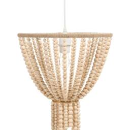 Wyld and Coco Rubberwood Bead Chandelier Boho Pendant Light Brown - thumbnail 2