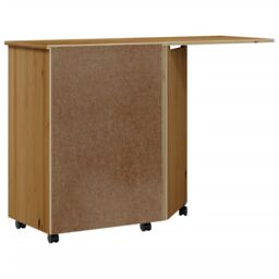 Berkfield Home Rolling Cabinet with Desk MOSS Honey Brown Solid Wood Pine - thumbnail 6