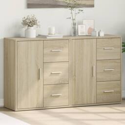 Berkfield Home Sideboards 2 pcs Sonoma Oak 60x31x70 cm Engineered Wood in Light Tan - Size: 60 x 31 x 70 cm - thumbnail 2