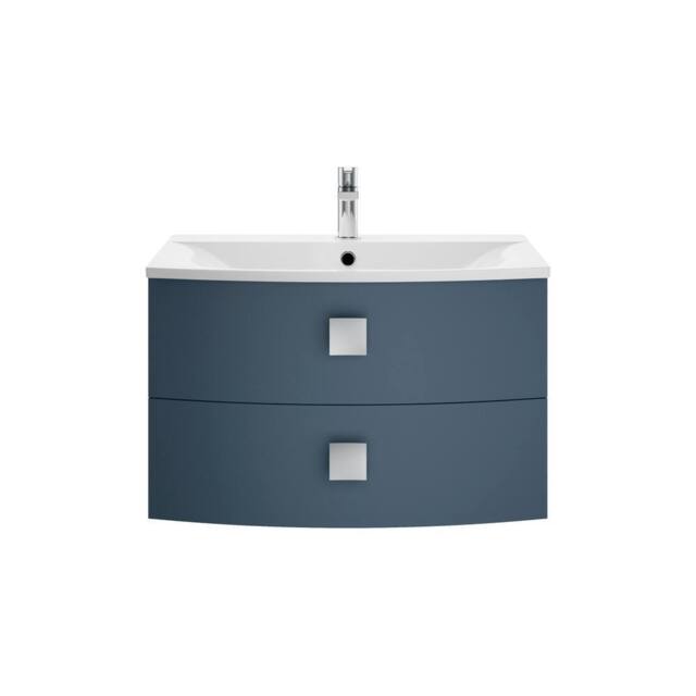 Balterley Gentleshaw Contemporary 2 Drawer Wall Hung Vanity Basin Unit, 700mm in Blue - image 1