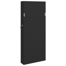 Berkfield Home Mirror Jewellery Cabinet with LED Lights Wall Mounted Black - thumbnail 6