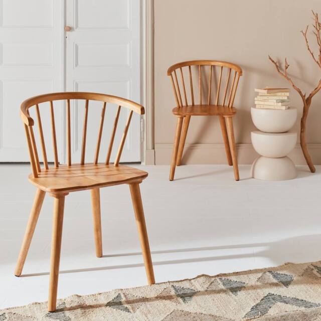 sweeek Pair of chairs in walnut wood & plywood in Beige - image 1