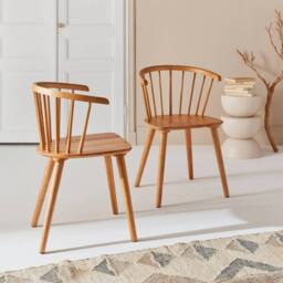 sweeek Pair of chairs in walnut wood & plywood in Beige - thumbnail 6