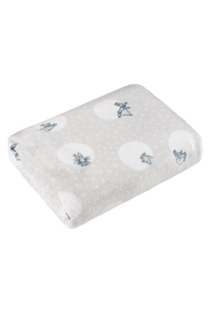 Peter Rabbit ™ Spot Me Monochrome Kids Printed Fleece Throw in Charcoal - image 1