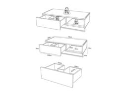 Vente-unique Wall-Mounted Teak Bathroom Vanity Unit With Towel Rail & Square in Light Oak - thumbnail 8