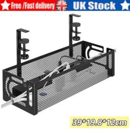 SPETLEK Home Organiser Rack Management Cable Cord Holder Tray in Black - thumbnail 5