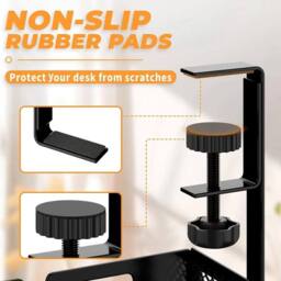 SPETLEK Home Organiser Rack Management Cable Cord Holder Tray in Black - thumbnail 4