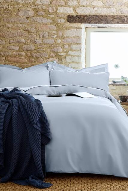CHRISTY Pure Cotton Percale Duvet Cover Sets in Pale Blue - Size: Single - image 1