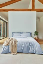CHRISTY Pure Cotton Percale Duvet Cover Sets in Pale Blue - Size: Single - thumbnail 3