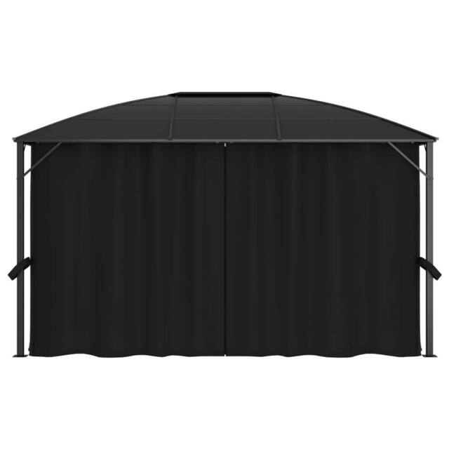 Berkfield Home Gazebo with Curtains 400x300x265 cm Anthracite in Black - Size: 400 x 300 x 265 cm - image 1