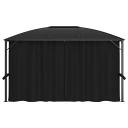 Berkfield Home Gazebo with Curtains 400x300x265 cm Anthracite in Black - Size: 400 x 300 x 265 cm - thumbnail 1