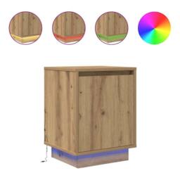 Berkfield Home Durable Bedside Cabinets with LED Lights¬†2 pcs Artisan Oak 38x34 in Natural - thumbnail 3