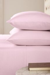 Helena Springfield 'Hs Brushed Cotton' Flat Sheet in Baby Pink - Size: King Flat - thumbnail 2